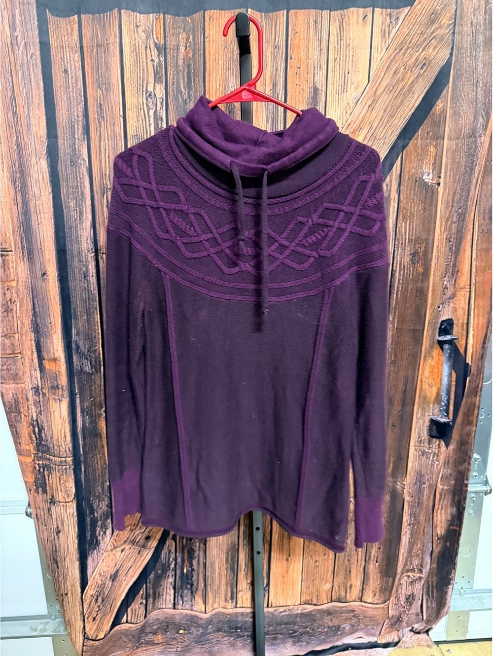 Eddie Bauer Women's Small Purple Knit Sweater with Cowl Neck